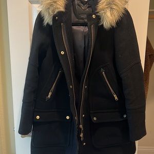 J. Crew fur-lined peacoat